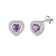 LUXE SS EARRINGS  VIBRANT LOVE - VIOLET (SILVER)