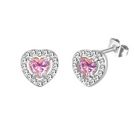 LUXE SS EARRINGS  VIBRANT LOVE - PINK (SILVER)