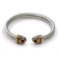LUXE SS WIRE BANGLE - CRUSADE (RUBY)