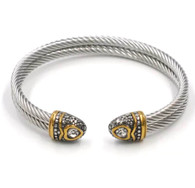 LUXE SS WIRE BANGLE - CRUSADE (CRYSTAL)