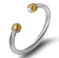 LUXE SS WIRE BANGLE - HONEYBEE (SILVER & GOLD)