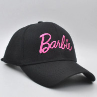 EMBROIDERED CURVED CAP - INSPIRED BARBIE (BLACK)