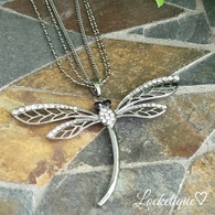 NECKLACE - DRAGONFLY (BLACK SILVER)