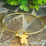 LUXE SS ADJUSTABLE BANGLE - INSPIRED BEAR (GOLD)