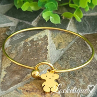 LUXE SS ADJUSTABLE BANGLE - INSPIRED BEAR (GOLD)