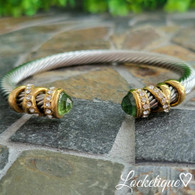 LUXE SS WIRE BANGLE - PERSIAN (LIME)