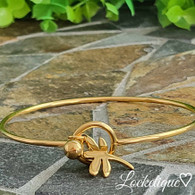 LUXE SS ADJUSTABLE BANGLE - DRAGONFLY (GOLD)