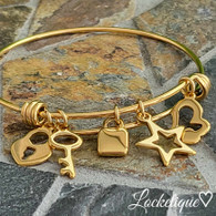 LUXE SS ADJUSTABLE BANGLE - DREAMS (GOLD)