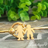 LUXE SS ADJUSTABLE BANGLE - YOU & ME (GOLD)