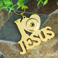 PENDANT LUXE SS - I LOVE JESUS (GOLD)