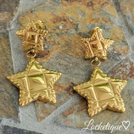 EARRINGS   LUXE SS -JACQUARD STARS (GOLD)