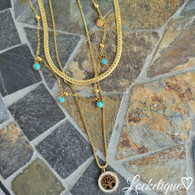 LUXE THREELAYERS SS NECKLACE SET - TREE LIFE (GOLD)