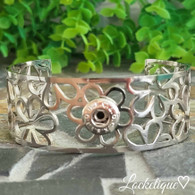 MINI LUXE SS CUFF BANGLE - BE LIKE FLOWERS (SILVER)