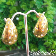 EARRINGS LUXE SS  - TEAR DROP PAVE CRYSTALS (GOLD)