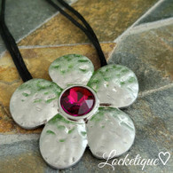 Rustic Bow Necklace or Choker - Flower Motif (Alexandrite)