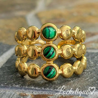 LUXE SS  RING - EMERALD ORB (GREEN)