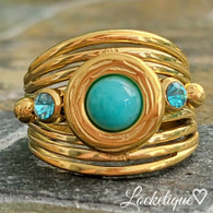 LUXE SS  RING - AQUA ESSENCE (TURQUOISE)