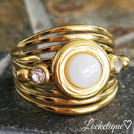 LUXE SS  RING - AQUA ESSENCE (TURQUOISE) WHITE