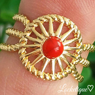 LUXE SS  RING - SPIRAL SUN (RED)