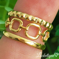 LUXE SS  RING - LINKS (GOLD)