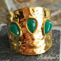 LUXE SS  RING - OASIS EMERALD (GOLD)