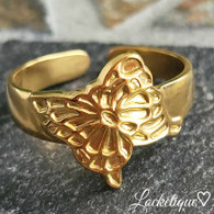 LUXE SS  RING - FLORAL BUTTERFLY (GOLD)