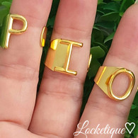 LUXE SS  RING - INITIALS (GOLD)