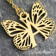 LUXE SS  NECKLACE - INITIALS BUTTERFLY (GOLD)