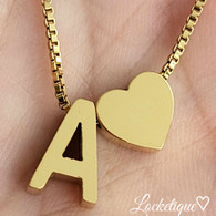 LUXE SS  NECKLACE - INITIALS LOVE (GOLD)