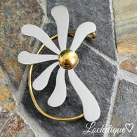 CUFF EARRING LUXE SS - SILVER PETALS WITH GOLD