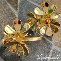 EARRINGS   LUXE SS -GOLDEN FLORAL WHIRL