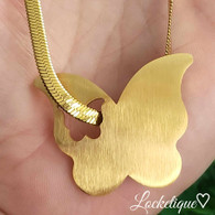 LUXE SS NECKLACE - GOLDEN BUTTERFLY CUTOUT