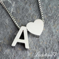 LUXE SS  NECKLACE - INITIALS LOVE (SILVER)