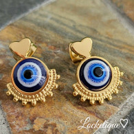EARRINGS   LUXE SS - FATIMAS EYES (TURQUOISE) GOLD