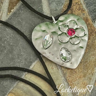 Rustic Bow Necklace or Choker - Heart Motif (Alexandrite)