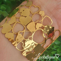 LUXE SS CUFF BANGLE - LOVES OF LIFE (GOLD)