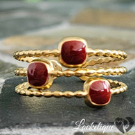 LUXE SS  RING - GEOMETRIC (HEMATITE) WINE
