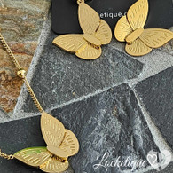 LUXE SS NECKLACE SET - 3D BUTTERFLY