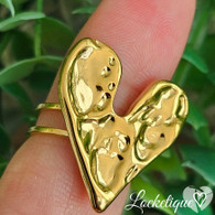 LUXE SS  RING - BOLD HEART (GOLD)