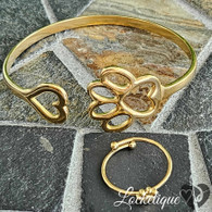 LUXE SS CUFF BANGLE SET - HUELLITAS (GOLD)