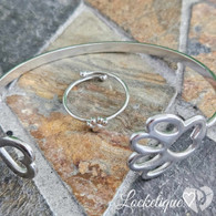 LUXE SS CUFF BANGLE SET - HUELLITAS (SILVER)