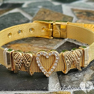 LUXE SS MESH BRACELET- ARCHANGEL HEART (GOLD)