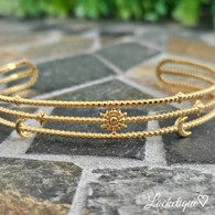 LUXE SS CUFF BANGLE - SUN STAR & MOON (GOLD)
