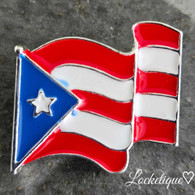 VIBRANT PUERTO RICO FLAG - SILVER