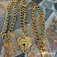 LUXE  SS NECKLACE SET - SACRED HEART (GOLD)