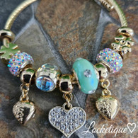 LUXE SS WIRE CHARMS BANGLE - GOLDEN SERENITY