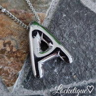 LUXE SS  INITIAL NECKLACE - BAMBOO BALLOON(SILVER)