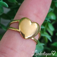 LUXE SS  RING - OPEN HEART (GOLD)