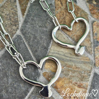 LUXE  SS NECKLACE SET- EMBRACE HEART (SILVER)