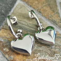 LUXE EARRINGS - HEART HOOP (SILVER)